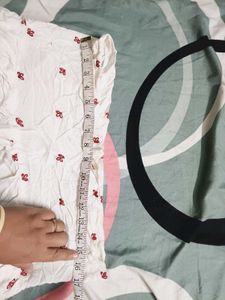 White Ethnic Salwar only with Red Print