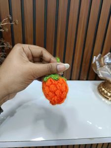 Handmade Crochet Strawberry Keychain