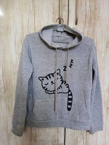 Cute Cat Ear Grey Hoodie