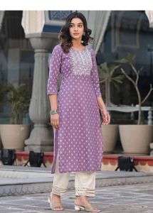 Elegant Purple Embroidered Kurta