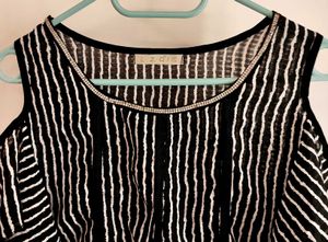 Chic Striped Cold Shoulder Top