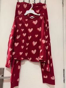 Heart Print Pajama Set