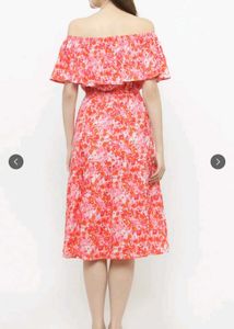 Floral Print Off-Shoulder Midi Dress