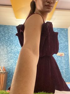 Maroon Pleated Tunic Top
