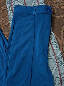 Blue Wide-Leg Trousers