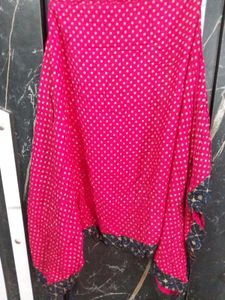 Elegant Pink Kurta with Polka Dot Print