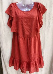 Terracotta Ruffle Tiered Dress