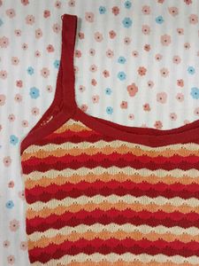 Y2K Vintage Wave Knit Cami
