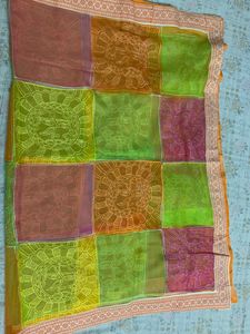Embroidered Dupatta With Durga Face