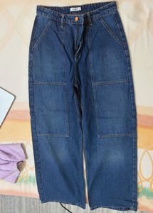 Freakins Blue Denim Cargo Pants
