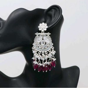 Elegant Silver Tone Dangle Earrings