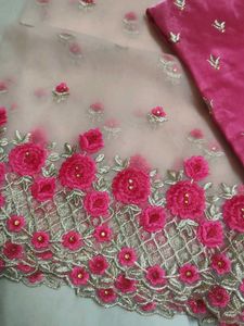Embroidered Pink lehenga Dress Material