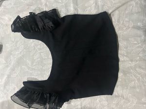 Elegant Black Ruffle Top