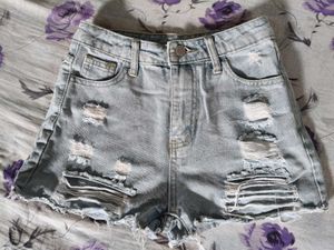 Distressed Denim Shorts
