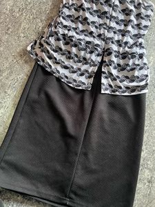 Chic Black &amp; White Peplum Dress