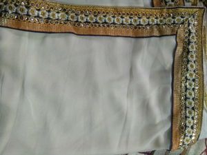 White Trending Designer Border Saree
