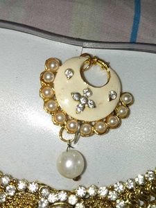 Elegant White, cream &amp; Golden Jewellery Set