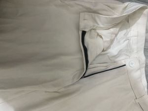 Cream Wide-Leg Trousers