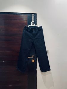 Black high waist loose fit straight jeans