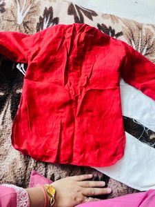 Boy's Red Kurta Set