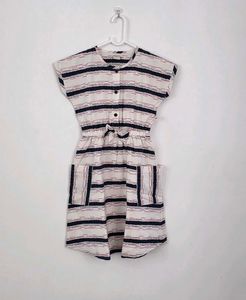Striped Button-Up Dress for Girl kids