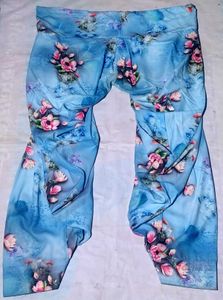 Elegant Sky Blue Floral Georgette Long Gown Set