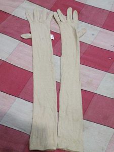 Long Cream Opera Gloves