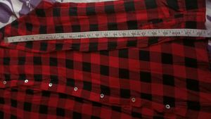 Red &amp; Black Checkered Long Sleeve shirt bust 36,
