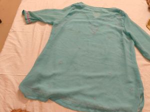 Embellished Aqua Kurta