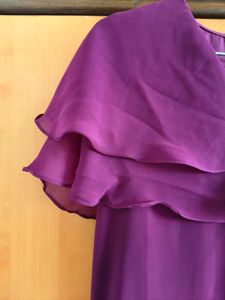 New Elegant Purple Ruffle Dress
