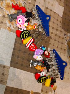 Cute Cartoon Character Keychain Set