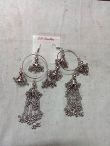 ✨Kashmiri..Boho..Silver..Jhumka..Earrings✨