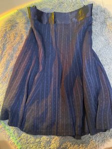 Navy Blue Striped Skirt