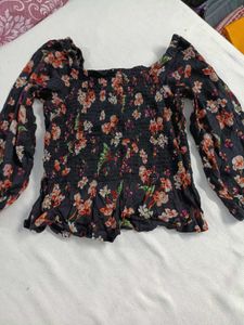 Chic Floral Smocked Blouse