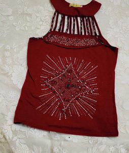 Very Beautiful Sleevless Neck Top