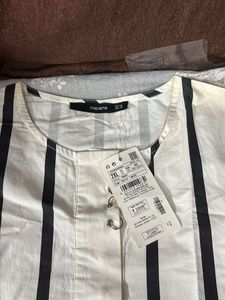 Striped Casual Top with Lacing Detail