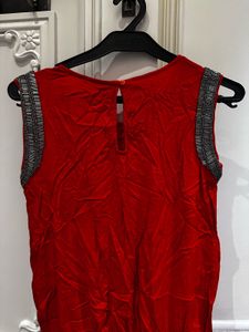 Orange Embellished Sleeveless Jumpsuit