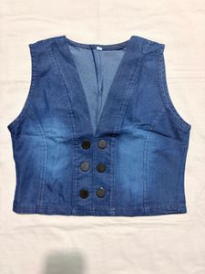 Denim Crop Vest
