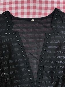 Elegant Black Sheer Lace Cover Up