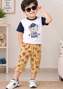 kids t-shirt pant+ capri 🩳 combo just RS.350/-