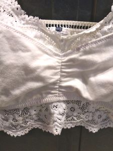 White Lace Trim Bralette