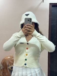 Cute Cardigan with Rainbow Buttons