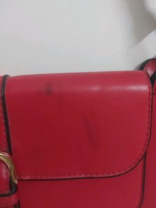 KLEIO Red Faux Leather Handbag