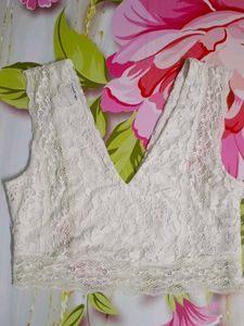 Bebe White Lace Bralette