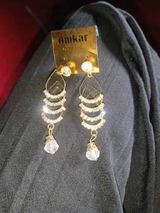 Omkar Stone Dangle Earrings