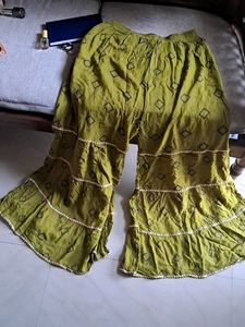 Flared Palazzo Pants with Tiered Design