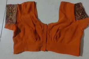 Orange Embroidered Blouse