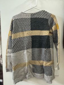 ONLY Plaid Knit Front Open Shrug/ Cardigan