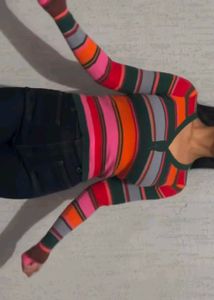 Vibrant Striped Long Sleeve Top