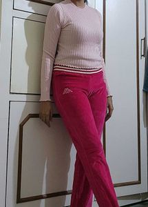Kappa Pink Luxe Velvet  Jogging Pant